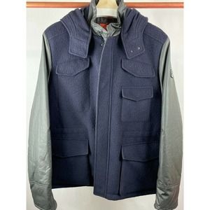 NWT Opifici Casentinesi Wool Waxed Cotton Lined Jacket with Hood Size M/ EU 48
